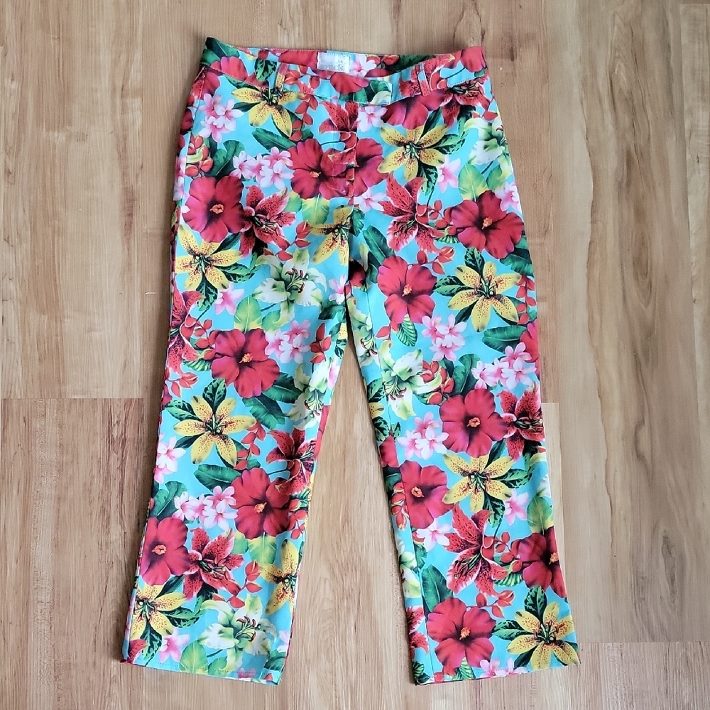 Zack Floral Capri Pants Vintage 90s London